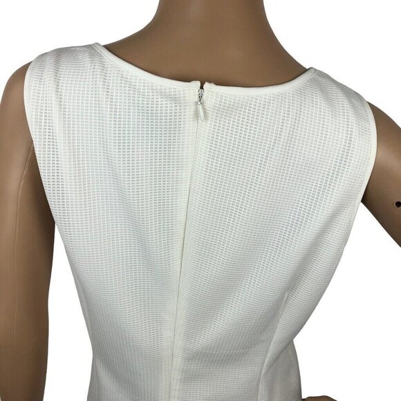 Vince Camuto White Floral Lace Pencil Sheath‎ Dress Sleeveless Bodycon Size 14 - Picture 6 of 7
